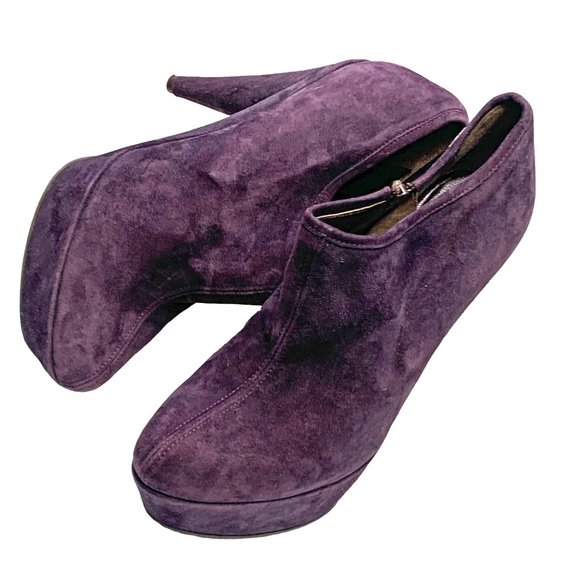 TwinSet by Simona Barbieri Royal Purple Suede Platform Booties - Picture 13 of 13